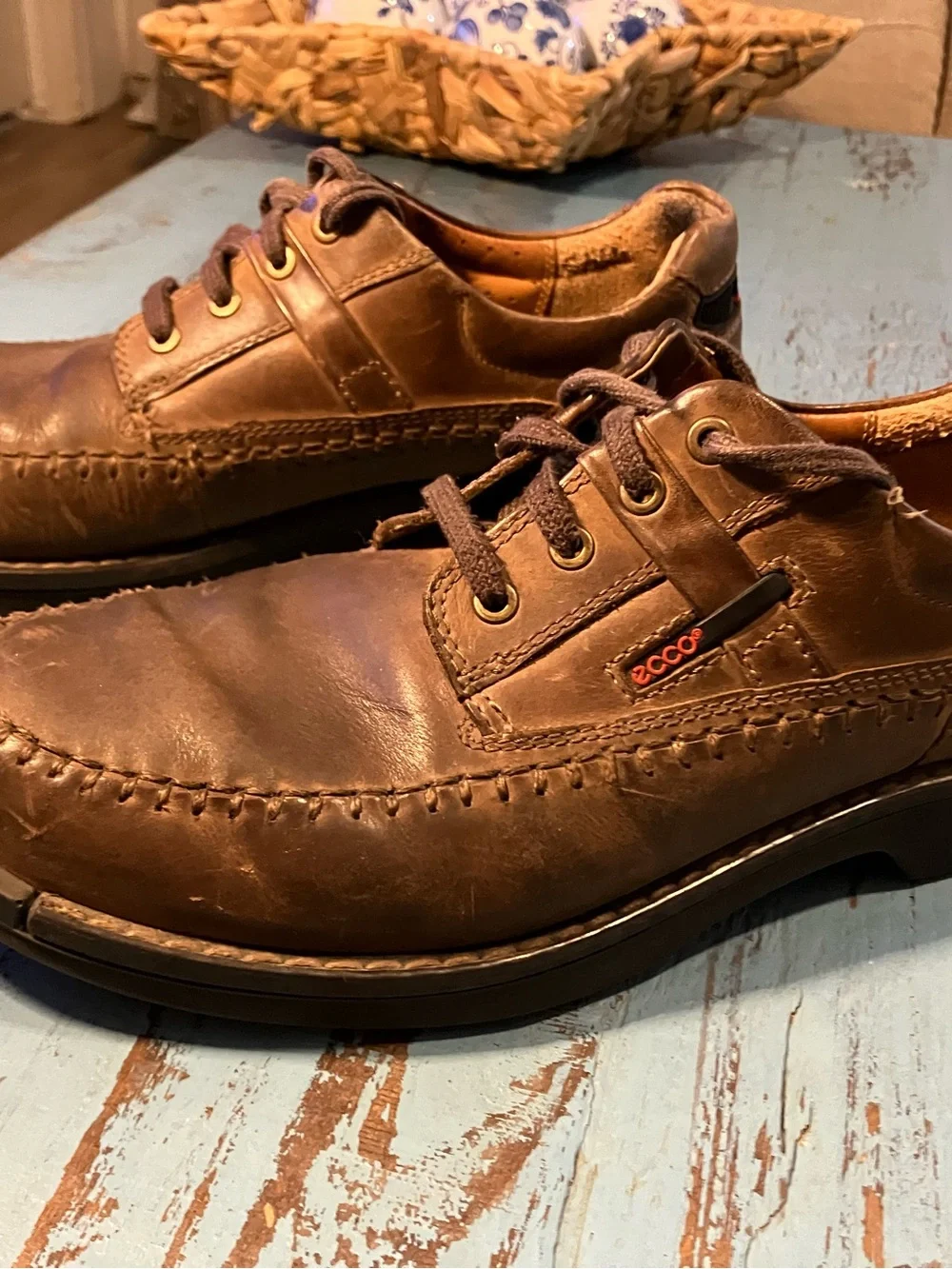 Ecco Men's Brown Leather Boat Shoes (11-11.5)